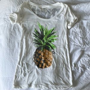 VS PINK Hawaii Pineapple Sequin T-shirt